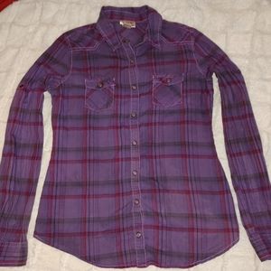 Mossimo purple plaid long sleeve